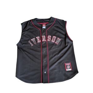 Allen Iverson Vintage Baseball Style Sleeveless Jersey Mens Large